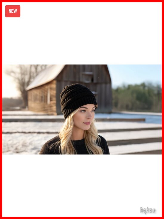 Slouchy Knit Skull Cap Beanie Winter Hat main image 6